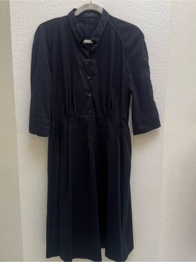 Piazza Sempione Black Midi Shirt Dress